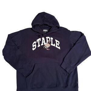 Staple Dark Blue Hoodie with Pigeon Graphic